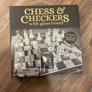 Chess and Checkers with glass board